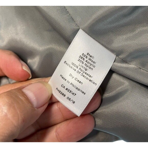 Talbots Jacket Womens 12 Gray Tweed Wool Blend Short Lined Grandmacore Blazer - Picture 13 of 13